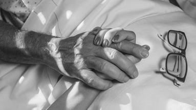 Couple holding hands